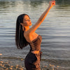 Women's Off Shoulder Strapless Lace Up Bustier Corset, Crop Tops, Black Sleeveless Vest, Cropped Feminino