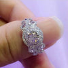 Huitan Aesthetic Design Women's Wedding Rings with Brilliant Cubic Zirconia Stone Graceful Proposal Engage Rings Fashion Jewelry