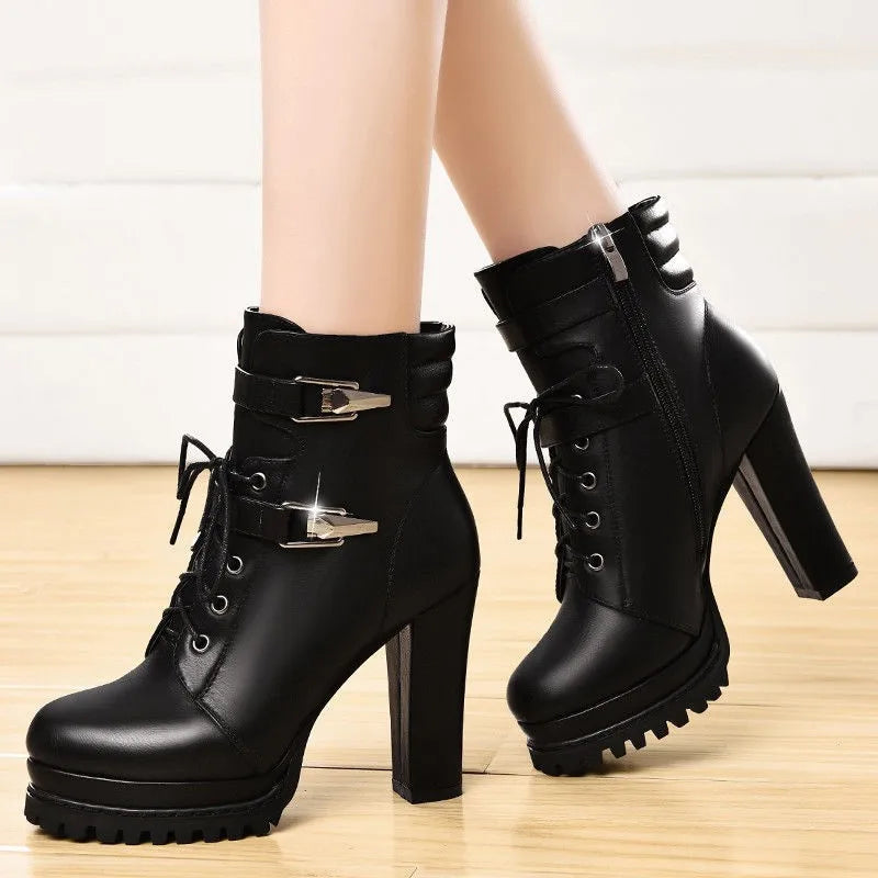 High Quality Knee High Boots Women Soft Leather Knee Winter Boots Comfortable Warm Fur Women Long Boots Shoes black brown