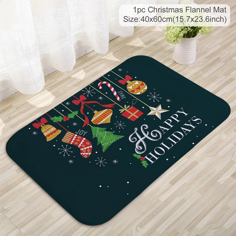 Christmas Door Mat Santa Claus Carpet Marry Christmas Decorations For Home 2024 Xmas Ornament Navidad Natal Gifts New Year 2025