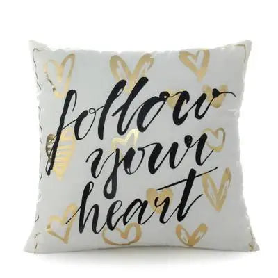 Golden Pineapple & Love  Cushion Decorative Pillows Brozing Gold Pillowcase Home Decor Sofa Throw  Pillows 45*45cm Almofada Luxo