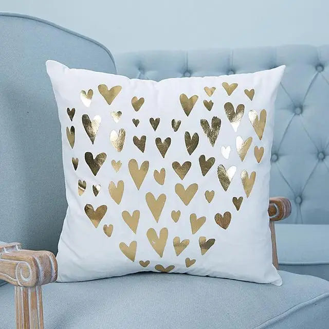 Golden Pineapple & Love  Cushion Decorative Pillows Brozing Gold Pillowcase Home Decor Sofa Throw  Pillows 45*45cm Almofada Luxo