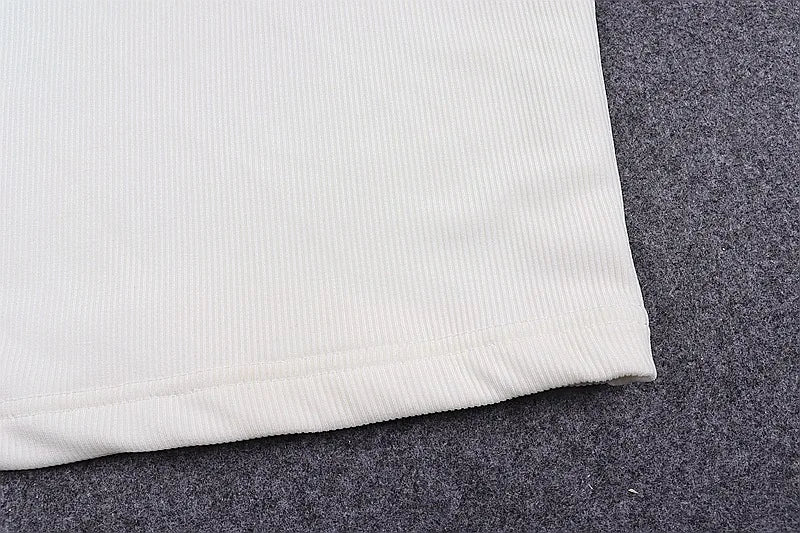 White Halter Sexy Backless Tank Tops for Women Streetwear 2024 Sleeveless Ribbed Knit Vest Top Cropped Feminino