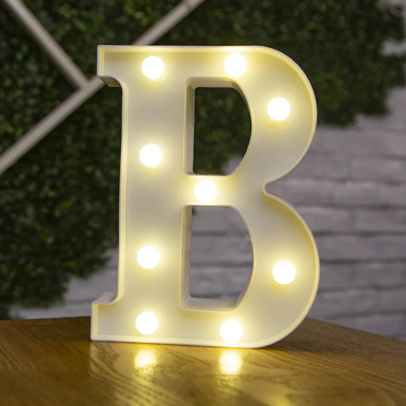 Luxury Alphabet Letter LED Lights Luminous Number Lamp  Battery Night Light for Home Wedding Birthday Christmas Party Decoration