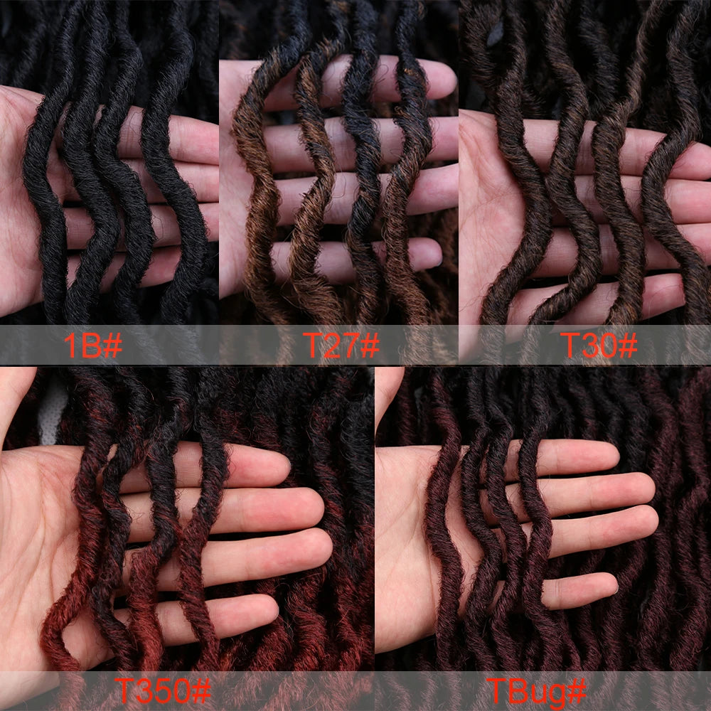 Goddess Faux Locs Crochet Hair Soft Curly Dreadlocks Hair Extensions Synthetic Braiding Hair Ombre Crochet Locs Wholesale Braids