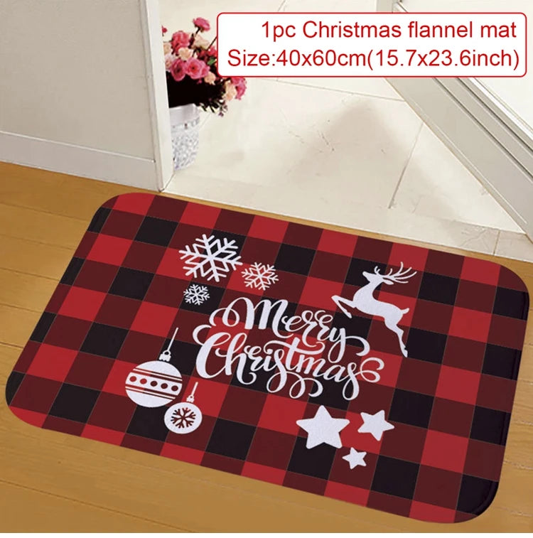 Christmas Door Mat Santa Claus Carpet Marry Christmas Decorations For Home 2024 Xmas Ornament Navidad Natal Gifts New Year 2025