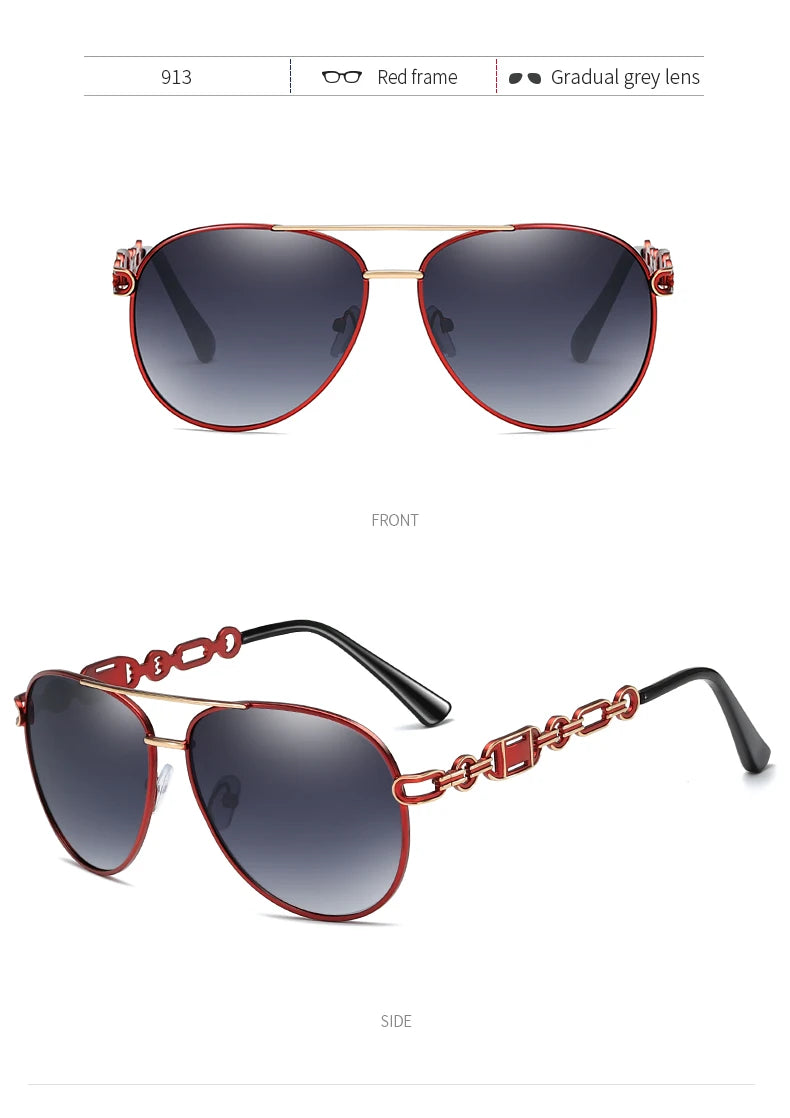 High Quality Women Pilot Polarized Sunglasses Vintage Metal Hollow Driving Sun Glasses UV400 Shades Eyewear Gafas De Sol Mujer