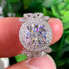 Huitan Aesthetic Design Women's Wedding Rings with Brilliant Cubic Zirconia Stone Graceful Proposal Engage Rings Fashion Jewelry