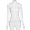 Basic Sheath Women Solid Turtleneck Tshirt Autumn Stretch Casual Undershirt Female All-match Street Activity Crop Tops