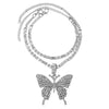 Iced Out Crystal Rhinestones Butterfly Pendants Anklet Chain For Women Multi-layer Big Rhinestones Tennis Chain Ankle Jewelry