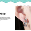 DOTEFFIL 925 Sterling Silver Classic AAA Zircon Earrings Fashion For Woman Wedding Engagement Party Gift Jewelry
