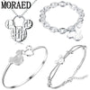 Jewelry Set 925 Sterling Silver Cute Mickey Chain Bracelet For Women Gift Trendy Jewelry Silver Bangles