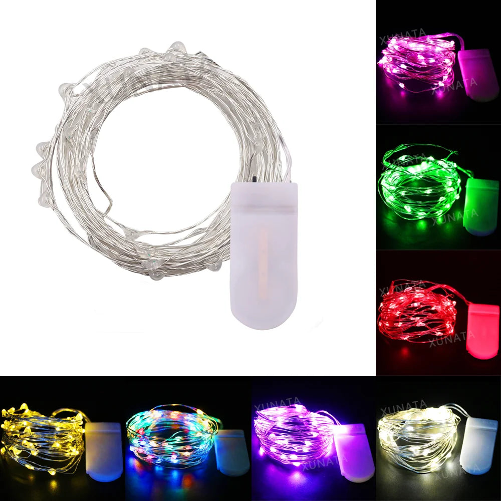 20 40LEDs Copper Wire Fairy Lights Battery Operated LED String Lights Party Wedding Indoor Christmas Decoration Garland Lights