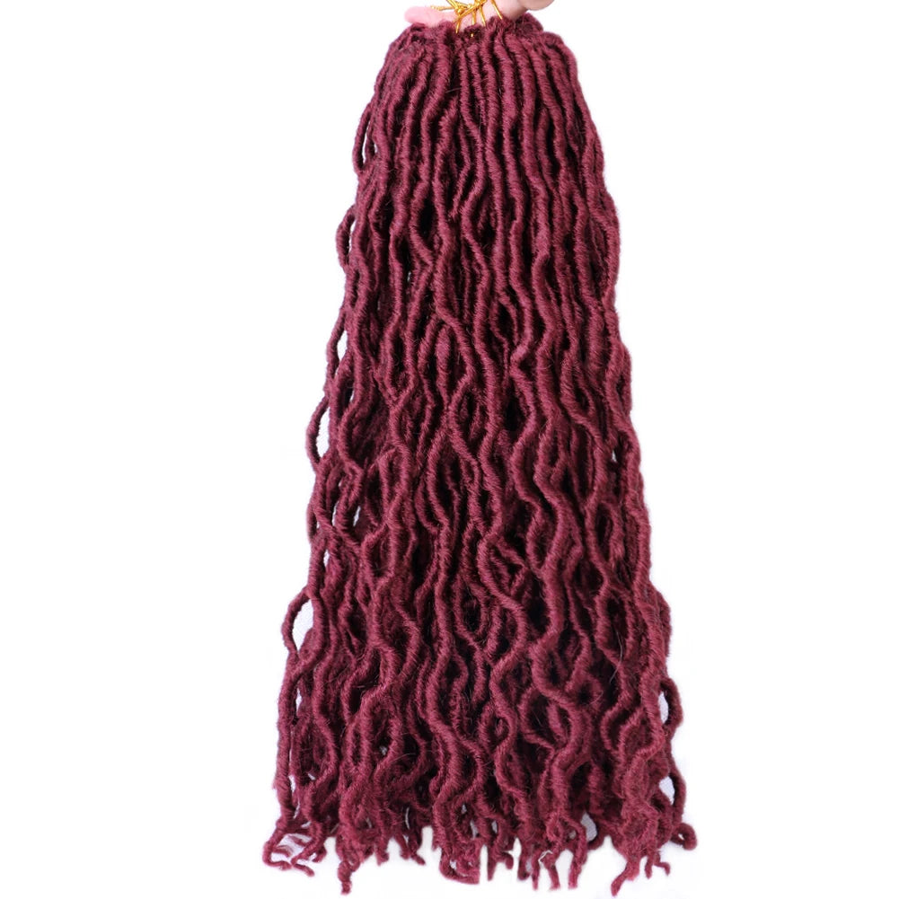 Goddess Faux Locs Crochet Hair Soft Curly Dreadlocks Hair Extensions Synthetic Braiding Hair Ombre Crochet Locs Wholesale Braids