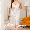 Large size Women's Sleepwears Dress Homewear Solid Thin Satin Nightdress Summer Sleepwear Sexy Plus Size Dresses Nightgown