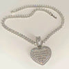 Iced Out Bling Can Be Opened Heart-shaped Photo Pendant Necklace Hearts Tennis Chain Cubic Zirconia Fashion Women Men Jewelry