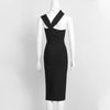 Women Summer Sexy Hollow Out Brown Midi Knee Length Bodycon Bandage Dress 2023 Designer Elegant Evening Party Dress Vestido