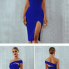 Seamyla 2023 Bandage Dress Sexy White Black Red One Shoulder Bodycon Summer Sleeveless Dress For Women New Celebrity Party Dress