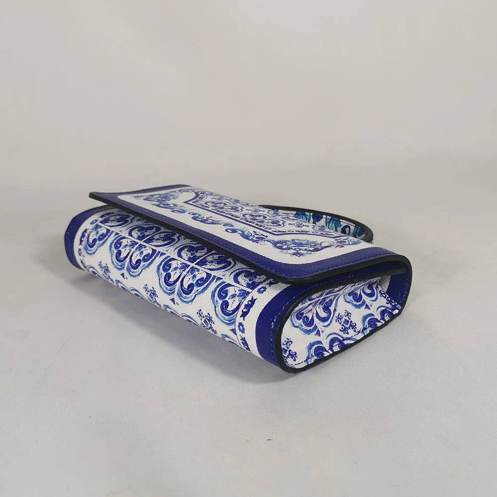 Vers handtas vierkante tas blauw blauw en wit porselein vierkante wilde tas vierkante handtas mini tas elegant FD99060124