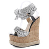 Eilyken Summer Solid White Platform Wedges Sandals Women Fashion High Heels Ankle Strap Ladies Open Toe Shoes