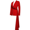 TWOTWINSTYLE Solid Two Piece Set Notched Collar Long Sleeve Spliced Lace up Coat High Waist Skirt for Women