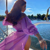 Women Beach 2pcs Bikini Cover-Ups Swimsuit Off Shoulder Top+ High Waist Dresss Sexy Ladies Swimming Cover Up Bathing Suit