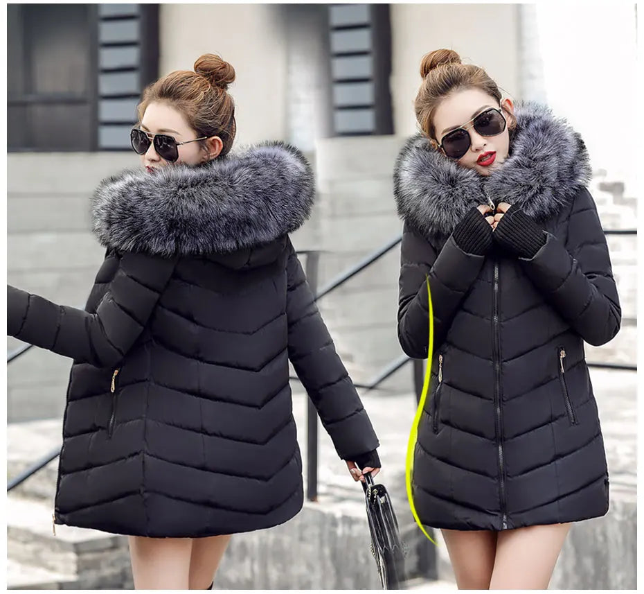 2025 New Arrival Fashion Slim Women Winter Jacket Cotton Padded Warm Thicken Ladies Coat Long Coats Parka Womens Jackets