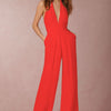 2022 New Fashion Backless Jumpsuits Women Solid Sleeveless Rompers Casual Overalls Halter Sexy Jumpsuit for Women