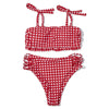 ZTVitality Blue Plaid Bikinis Push Up Bikini 2020 Newest Padded Bandage Swimsuit High Waist Cross Hollow Out Sexy Swimwear Women