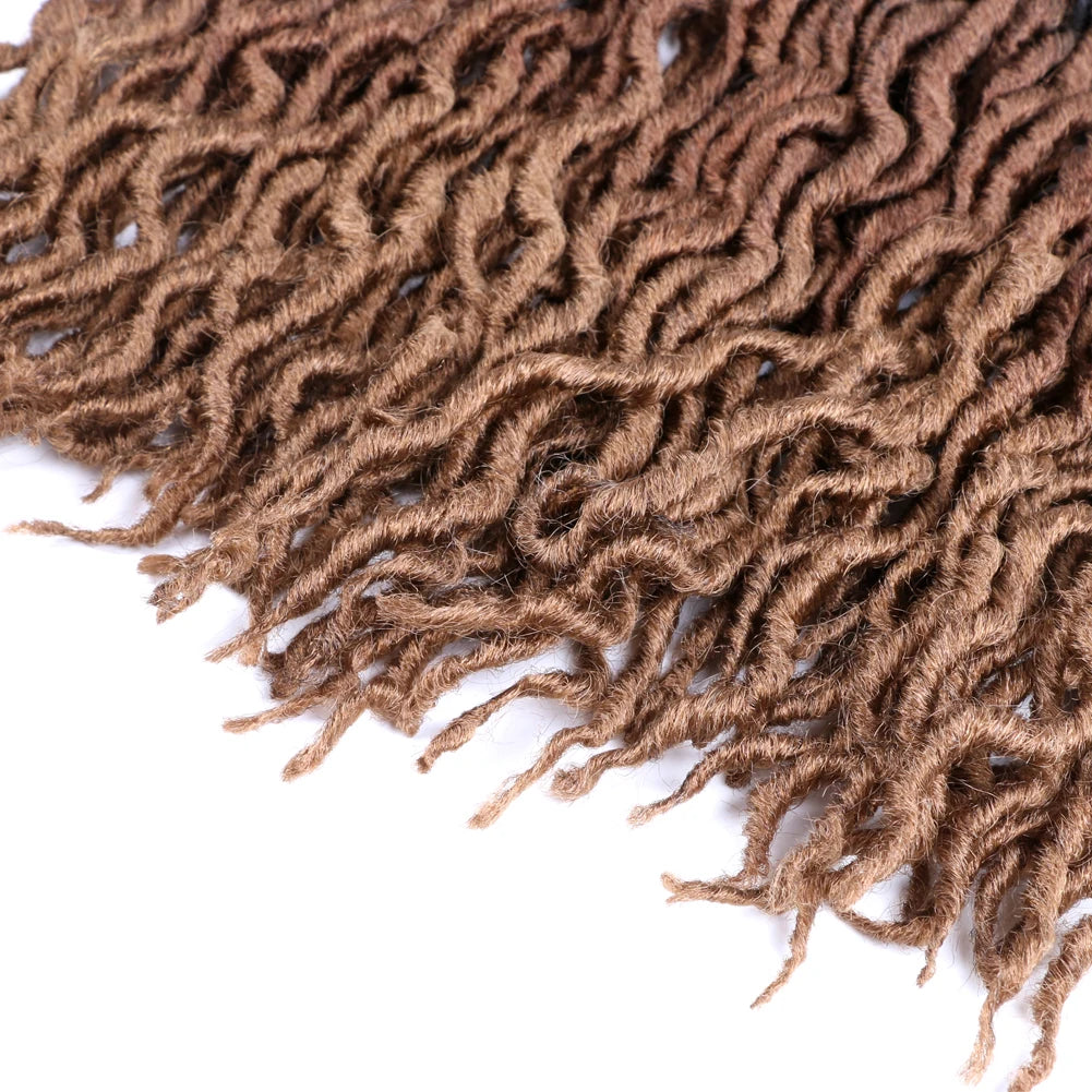 Goddess Faux Locs Crochet Hair Soft Curly Dreadlocks Hair Extensions Synthetic Braiding Hair Ombre Crochet Locs Wholesale Braids