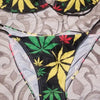 Customized Logo Plus Size Hawaiian Leaves Custom Pattern Bandage Swimsuit Set Two Piece Set Padded Halter Womens Swimwear Bikini