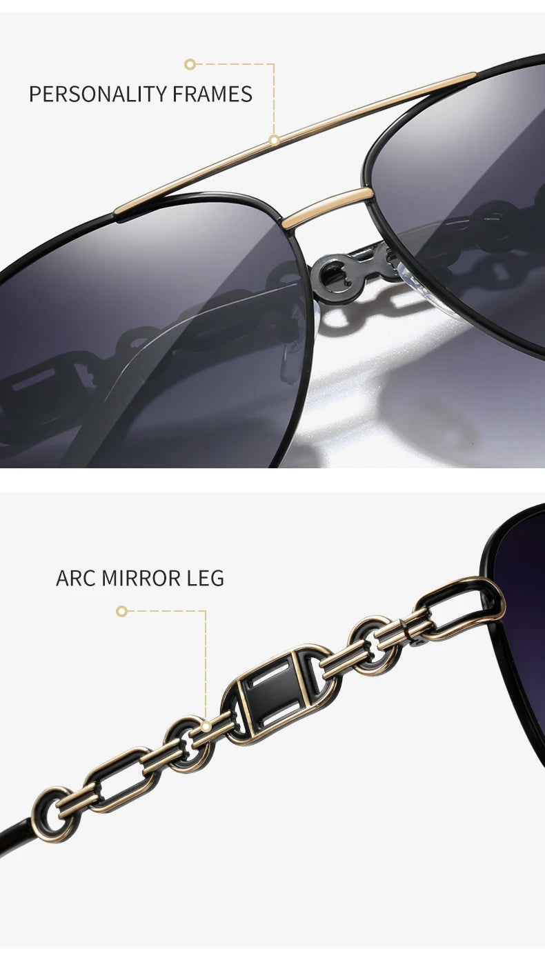 High Quality Women Pilot Polarized Sunglasses Vintage Metal Hollow Driving Sun Glasses UV400 Shades Eyewear Gafas De Sol Mujer