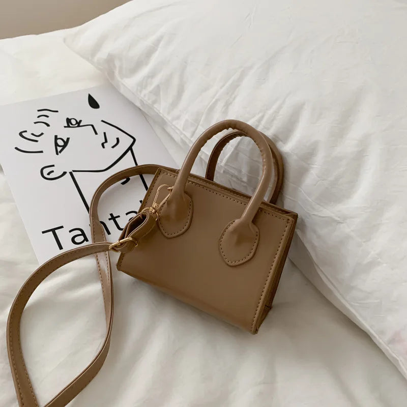 Yogodlns Vintage Mini Crossbody Bag Women PU Leather Small Messenger Bag Elegant Shoulder Bag Designer Handbag Casual Lady Purse