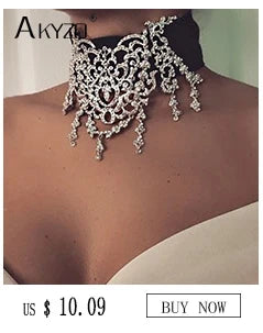 Fashion Metal Sequins Chokers Necklace Jewelry Women Statement Choker Wedding Necklace Jewelry Accessories For A Gift