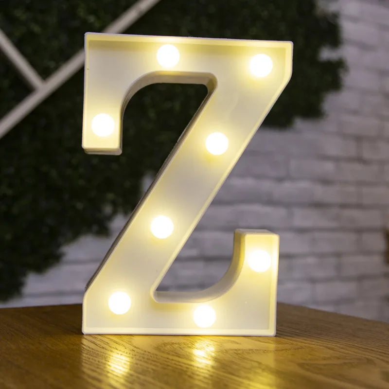 Luxury Alphabet Letter LED Lights Luminous Number Lamp  Battery Night Light for Home Wedding Birthday Christmas Party Decoration