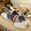 50-120cm Giant Dog Plush Toys Soft Stuffed Husky Long Pillow Cartoon Animal Doll Sleeping Cushion Home Bed Decor Kids Baby Gift