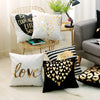 Love Black And White Bronzing Cushion Decorative Pillows Gold Foil Geometric Pillowcase Home Decor Sofa Throw Pillow 17*17inch