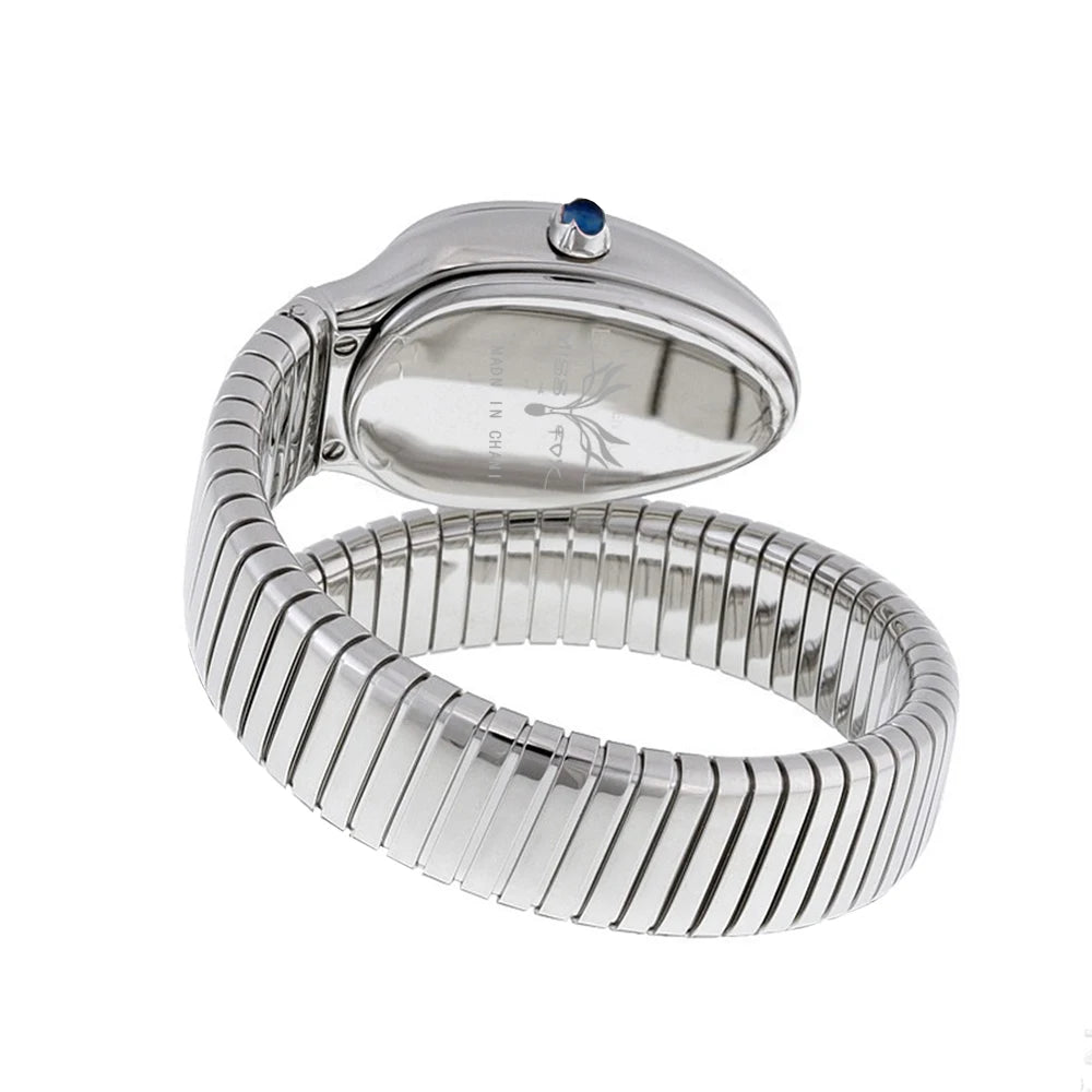 Classic Snake Shape Watch For Women Gold Silver Scaleable Bracelet Womens Watches Bling Diamonds Quartz Ladies Wristwatch