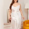 Large size Women's Sleepwears Dress Homewear Solid Thin Satin Nightdress Summer Sleepwear Sexy Plus Size Dresses Nightgown