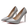 HOT Plus Size 34-44 HOT Women Shoes Pointed Toe Pumps Patent Leather Dress High Heels Boat Shoes Wedding Shoes Zapatos Mujerd76