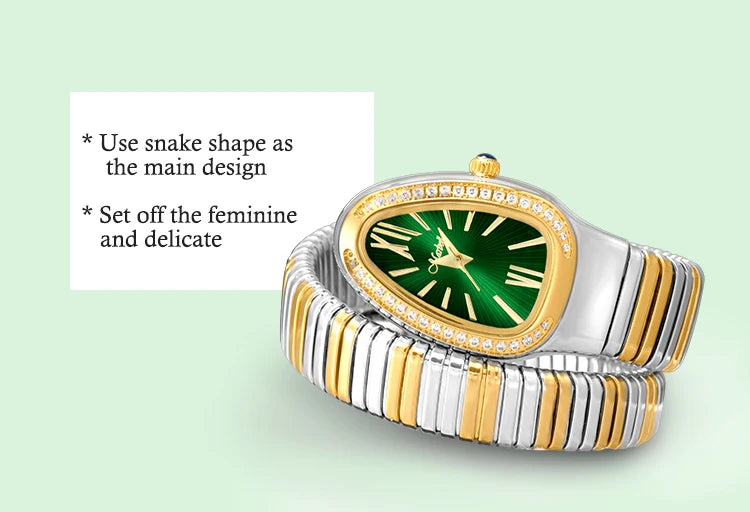 Classic Snake Shape Watch For Women Gold Silver Scaleable Bracelet Womens Watches Bling Diamonds Quartz Ladies Wristwatch