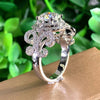 Huitan Aesthetic Design Women's Wedding Rings with Brilliant Cubic Zirconia Stone Graceful Proposal Engage Rings Fashion Jewelry