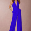 2022 New Fashion Backless Jumpsuits Women Solid Sleeveless Rompers Casual Overalls Halter Sexy Jumpsuit for Women