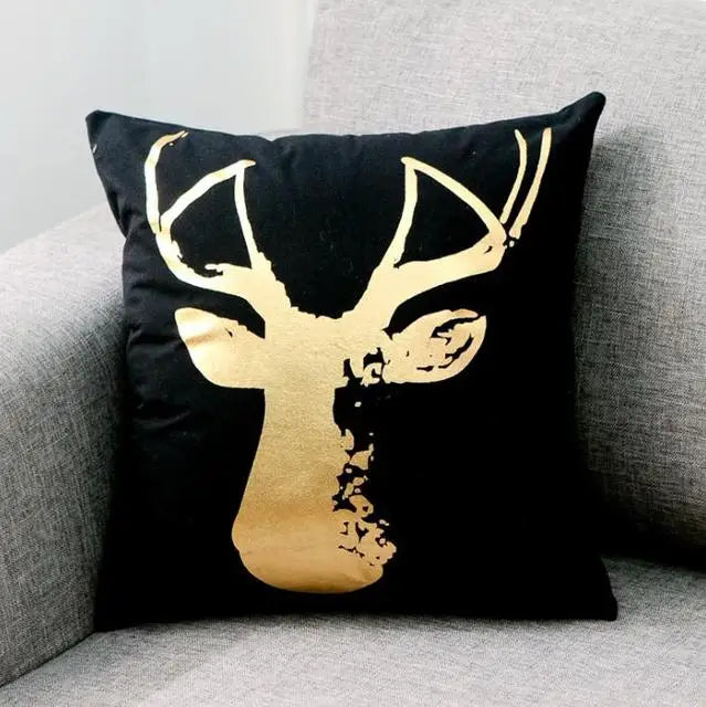 Love Black And White Bronzing Cushion Decorative Pillows Gold Foil Geometric Pillowcase Home Decor Sofa Throw Pillow 17*17inch