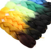 24'' 100G Synthetic Jumbo Braiding Hair Ombre Rainbow Hair Extensions Festival Jumbo Crochet Hair Weaving Box Braids Hairpieces