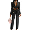 Fashion Summer Ladies Office Wear for Women Elegant Long Sleeve Top and Straight Pants Set Two Piece Set Women Clothing