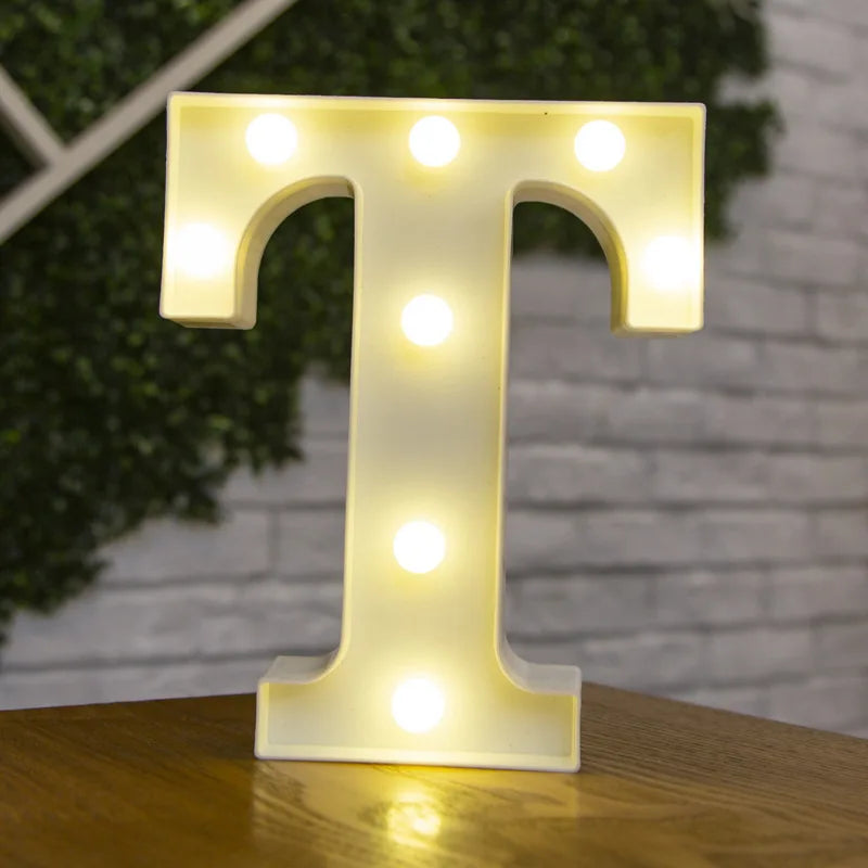 Luxury Alphabet Letter LED Lights Luminous Number Lamp  Battery Night Light for Home Wedding Birthday Christmas Party Decoration