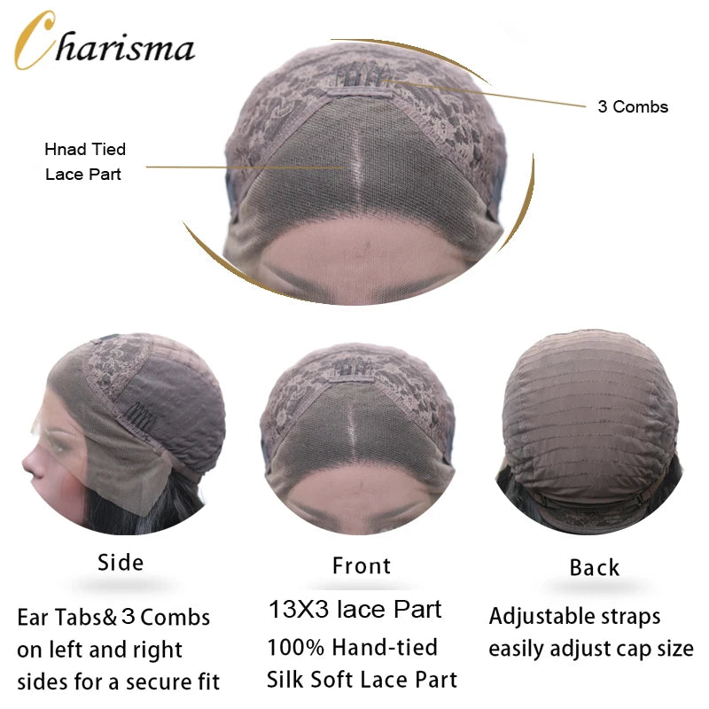 Charisma Black Wigs White Highlight Synthetic Wig Pre Plucked Synthetic Lace Front Wigs For Women Loose Wave Lace Frontal Wig