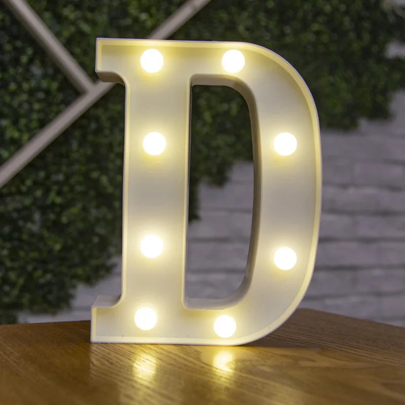 Luxury Alphabet Letter LED Lights Luminous Number Lamp  Battery Night Light for Home Wedding Birthday Christmas Party Decoration