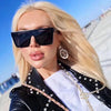 15 colors Flat Top Sunglasses Men Women Brand Designer Square Shades Gradient Sun Glasses Men Cool One Piece UV400 Mirror